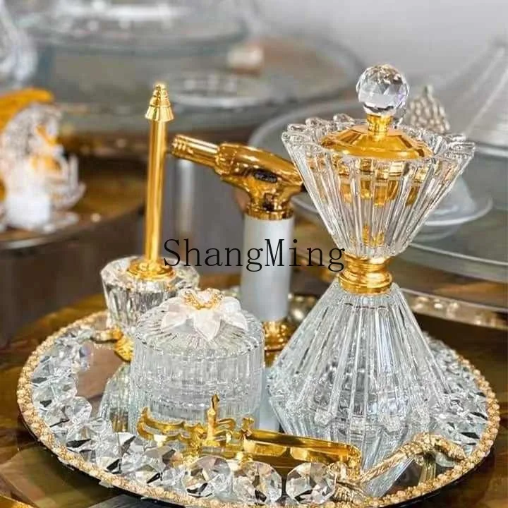 

CL Crystal Aromatherapy Burner Carbon Incense Burner Home Ornament Mosque Decoration Supplies Sandalwood