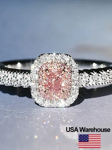 925 Sterling Silve Fashion Delicate Sweet Pink Zircon Ring For Women Anniversary Luxury Personalized High Quality Fine Jewelry