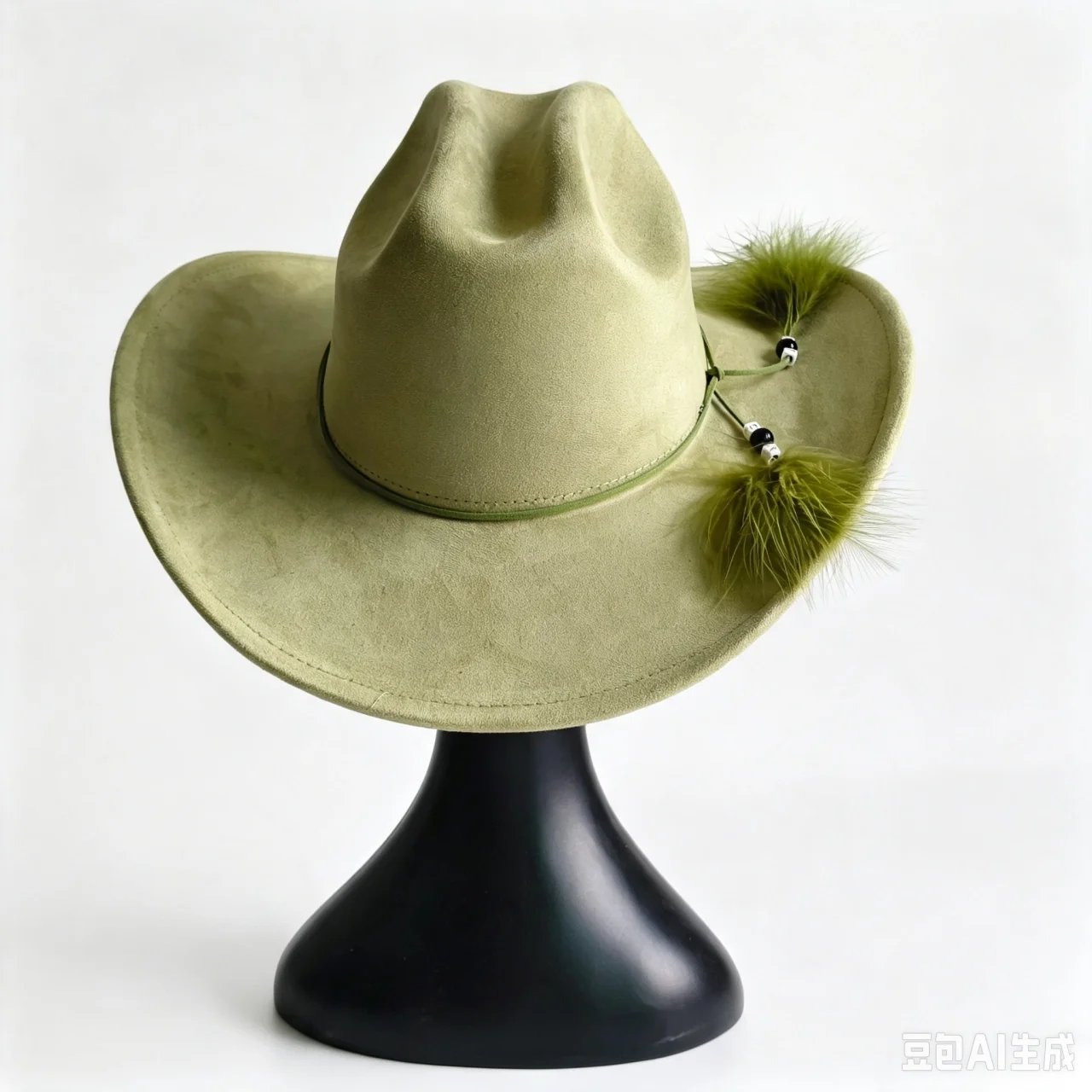 Turquoise Western Vegan suede cowboy hat feather accessories  jazz panama hat unisex women's hat wide brim cowboy hat ковбойска