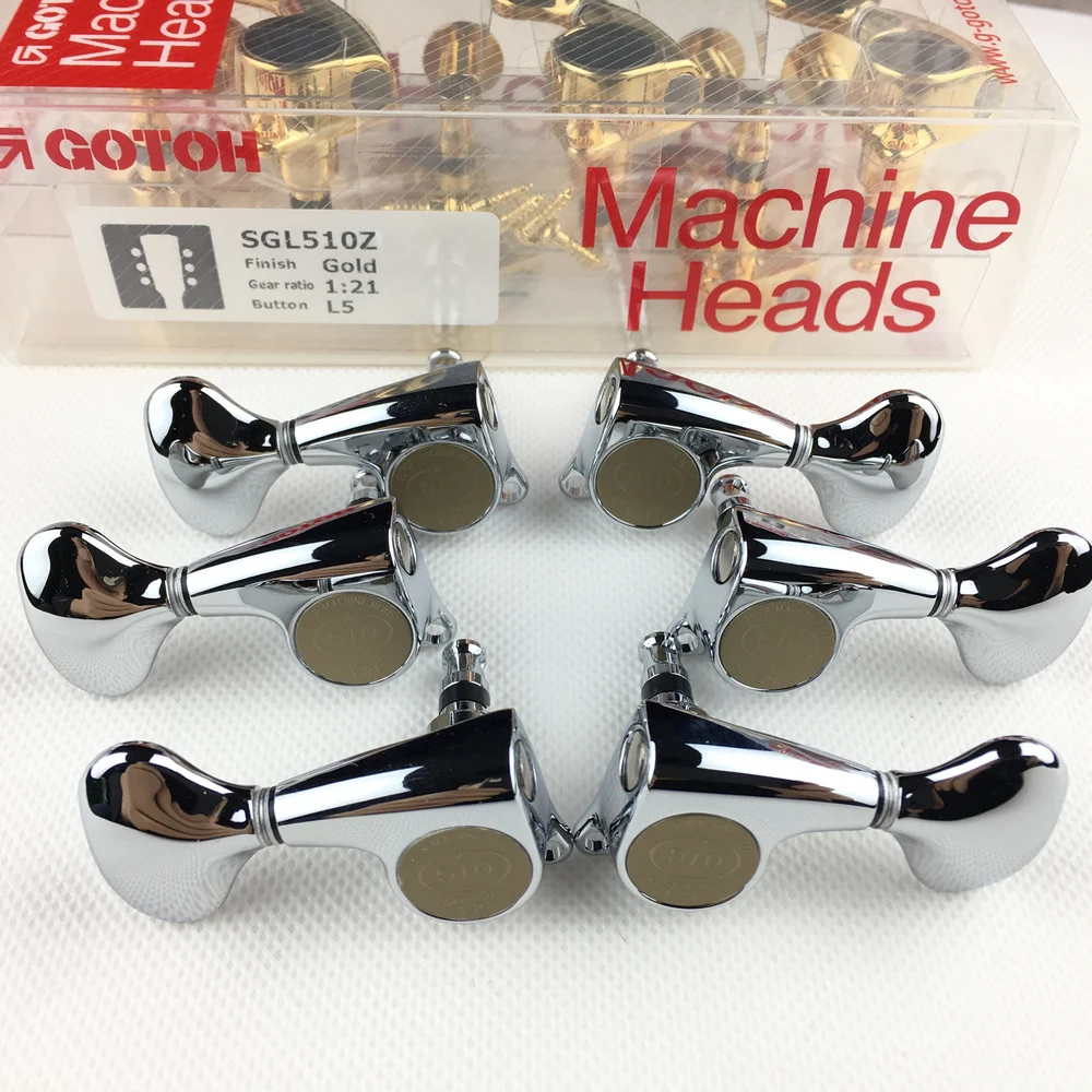 

Genuine Original L3+R3 GOTOH SGL510Z-L5 Electric Guitar Machine Heads Tuners ( Chrome Silver ) MADE IN JAPAN