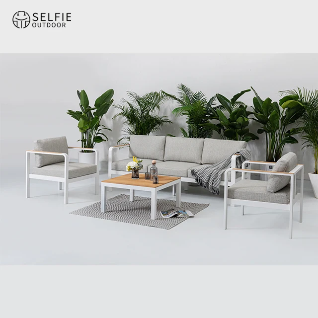 

Outdoor Furniture Teak Tables for Restaurant Patio Aluminium Furniture Set Sofa Fabric Sofa Outdoor