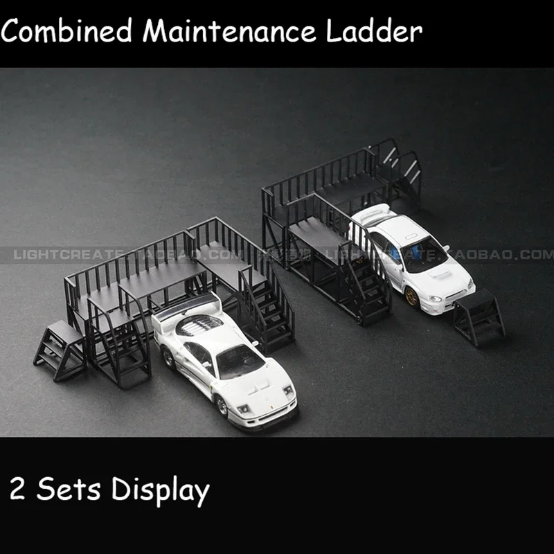 1:64 Combined Maintenance Ladder Model Car Display Accessories Tools Miniature tools 4PCS