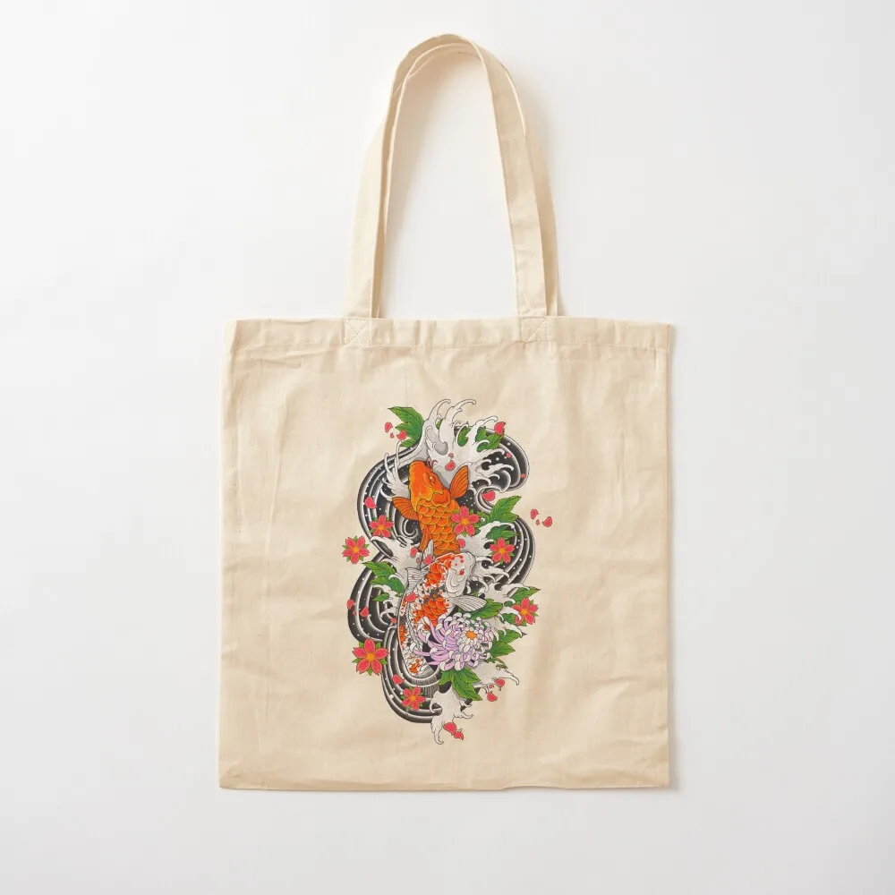 Koi Fish Pond Tote Bag tote bag eco pack sac pour femme Canvas shoulder bag