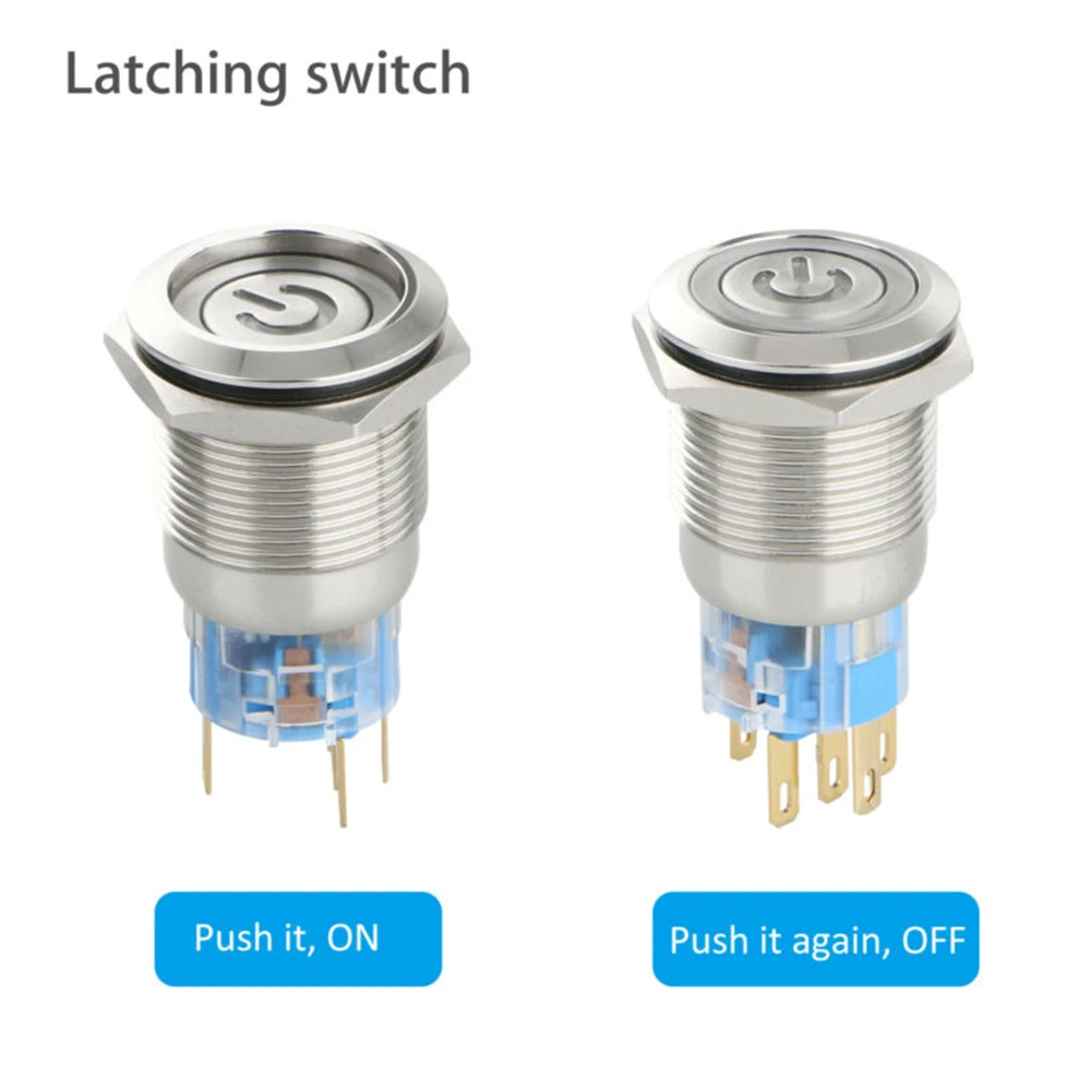 Self-locking Switch Button Switch Tool Useful Waterproof 19mm Metal 5A/250VAC 5A/30VDC Accessories High Quality