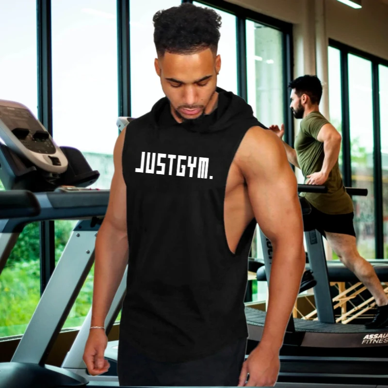 Nueva marca Just Gym ropa hombres algodón culturismo Stringer Sudadera con capucha sudaderas Fitness camiseta sin mangas hombres chaleco sin mangas camisa
