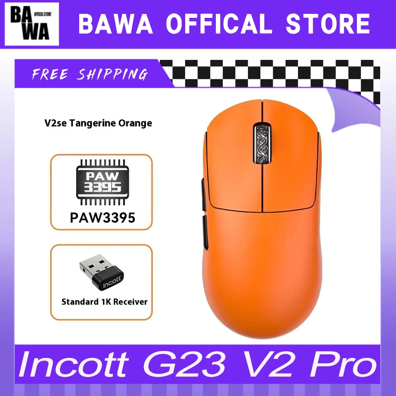 

Мышь Incott G23 V2 Pro, трехрежимная беспроводная игровая мышь 8K с возможностью горячей замены, эргономичная мышь по индивидуальному заказу, аксессуары для ПК и геймеров, мышь