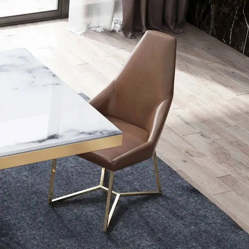 كراسي جلدية لتناول الطعام بسيطة لغرفة الطعام الحديثة والمطبخ ومسند الظهر كرسي مصمم خفيف فاخر ومبتكر كرسي طعام منزلي
