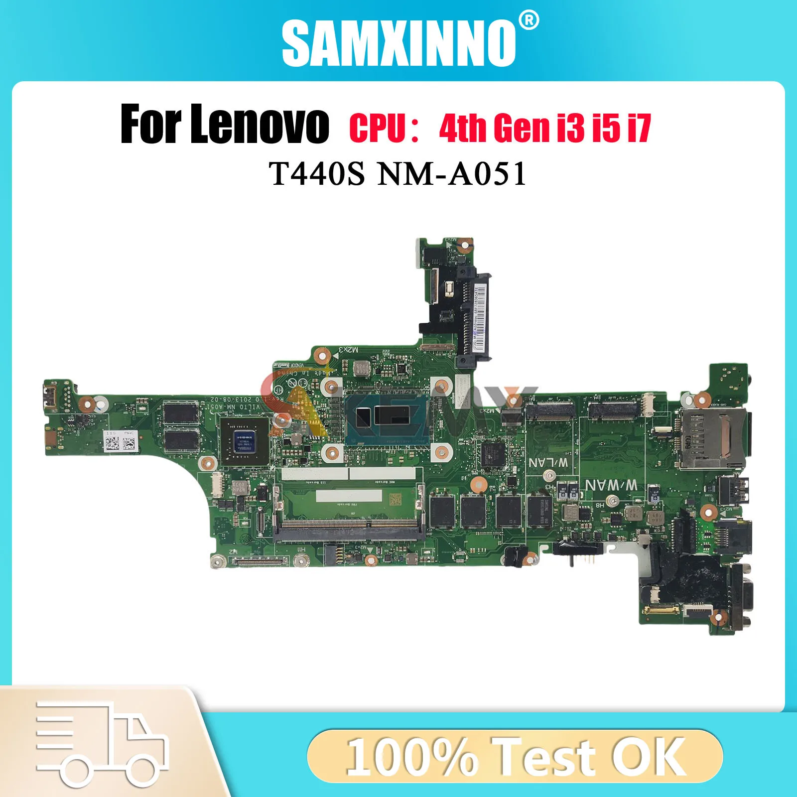 

Материнская плата для ноутбука Lenovo T440S NM-A051 с графическим процессором i5 i7 4-го поколения N14M-GS-S-A1, 100% полностью протестирована