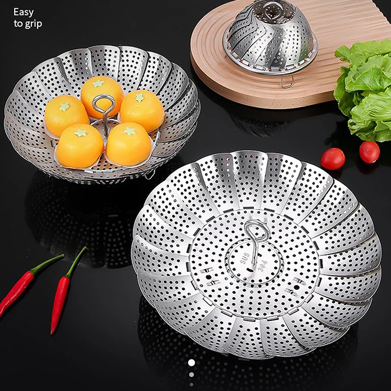 Folding Dish Steam Stainless Steel Food Steamer Basket Fruit Vegetable Cooker Multi-Function Meat Steaming Tray Kitchen Tools