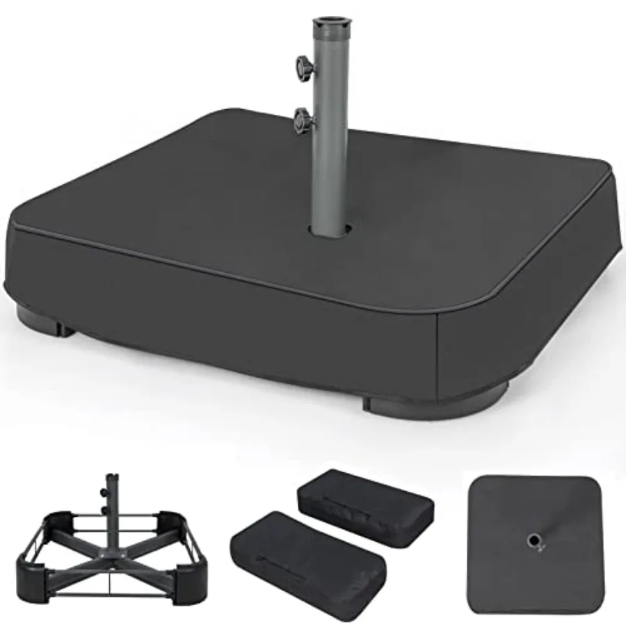 

Основание для зонта с грузом до 90 кг, с 2 мешками с песком, регулируемыми ручками и всепогодным чехлом, подходит для зонтов с опорами до 1,9 дюйма, большой уличный зонт