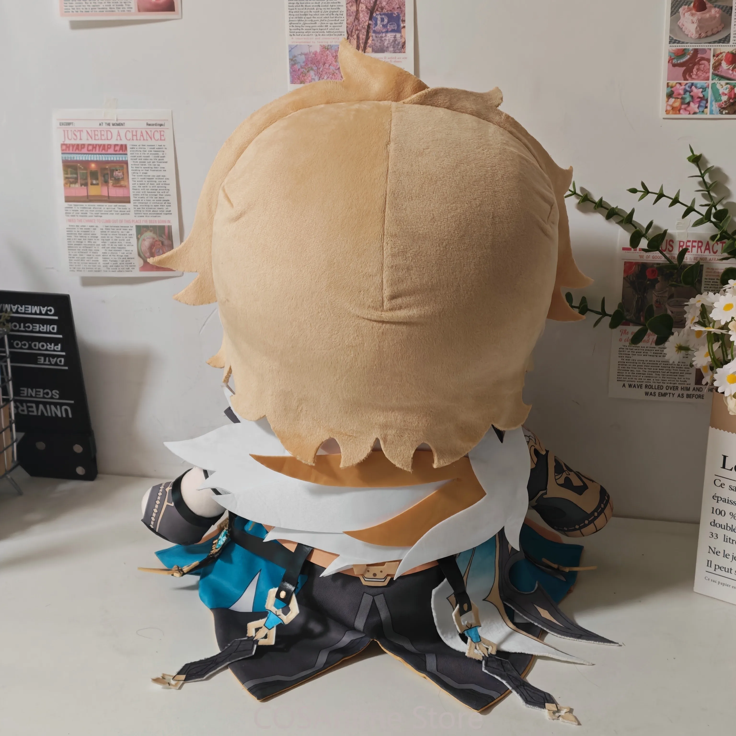 Varka Genshin Impact 40cm Anime Cosplay Cotton Dolls Plush Plushie Cartoon Sitting Posture Mascot Pillow Christmas Fans Gift view 5