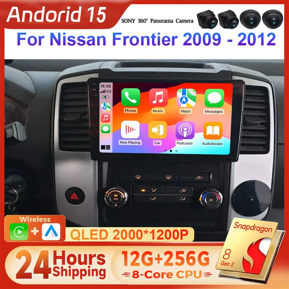 Reproductor Multimedia de Video Android 15 para Nissan Frontier 2009-2012 con Pantalla Táctil Carplay, RDS, 8 Núcleos, Wifi 5G, Sistema Inteligente