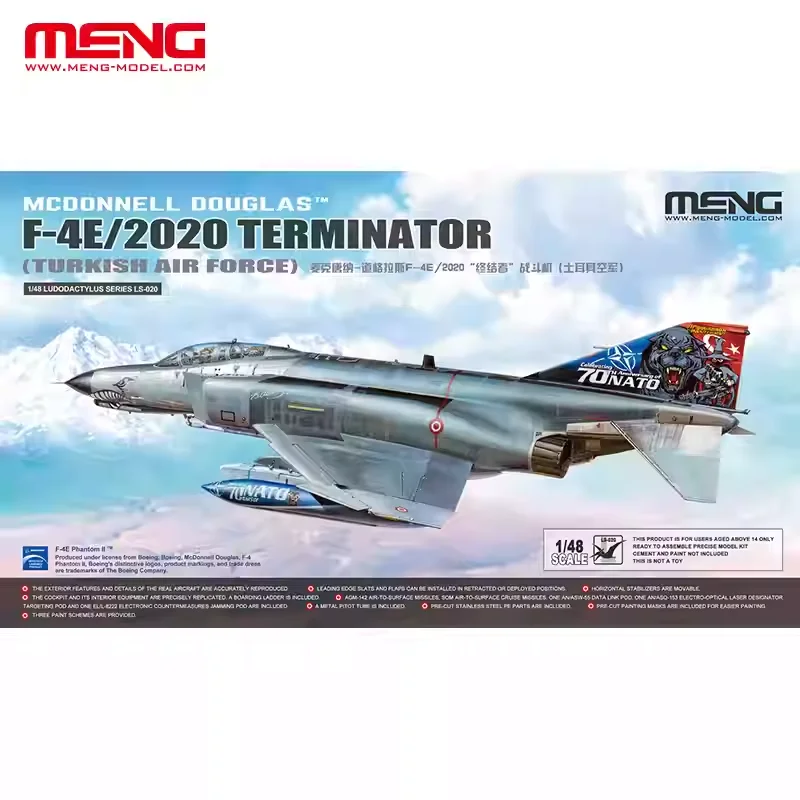 

MENG LS-020 F-4E/2020 TERMINATOR (Turkish Air Force) 1/48 Military Assembled Scale Model Kit DIY Toy, Collection Birthday Gift