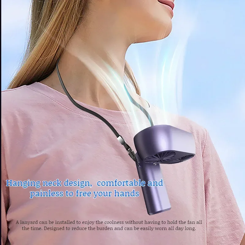 Ventilatore elettrico portatile Dispositivo di raffreddamento a doppia ventola ricaricabile compatto Raffreddamento ricaricabile con display digitale Ventilatore portatile personale