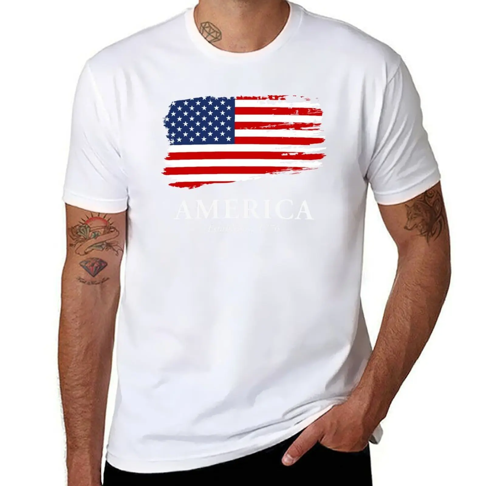 

America: Established 1776 T-Shirt t shirts for man pack white t shirts with prints T-Shirt