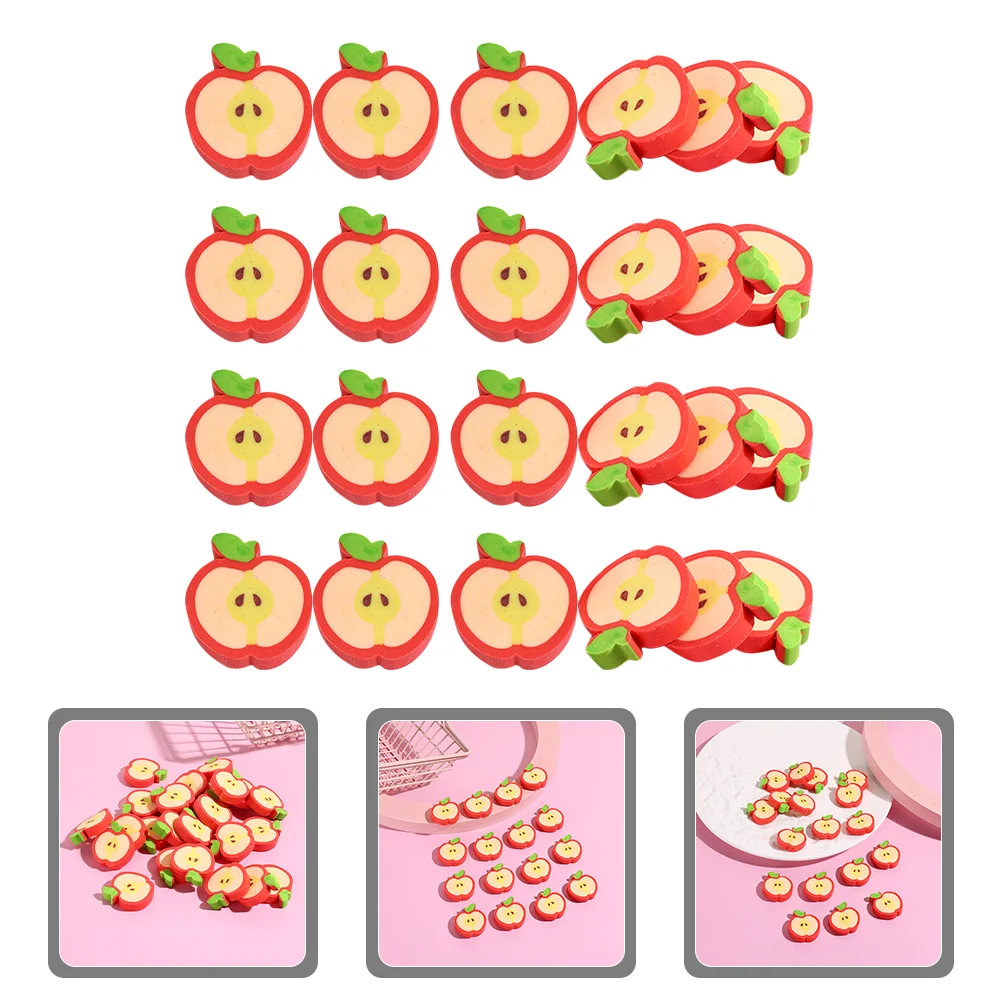 

100 Pcs Apple Eraser Small Fruit Pencil Erasers Kawaii Mini for Classroom Detachable Student