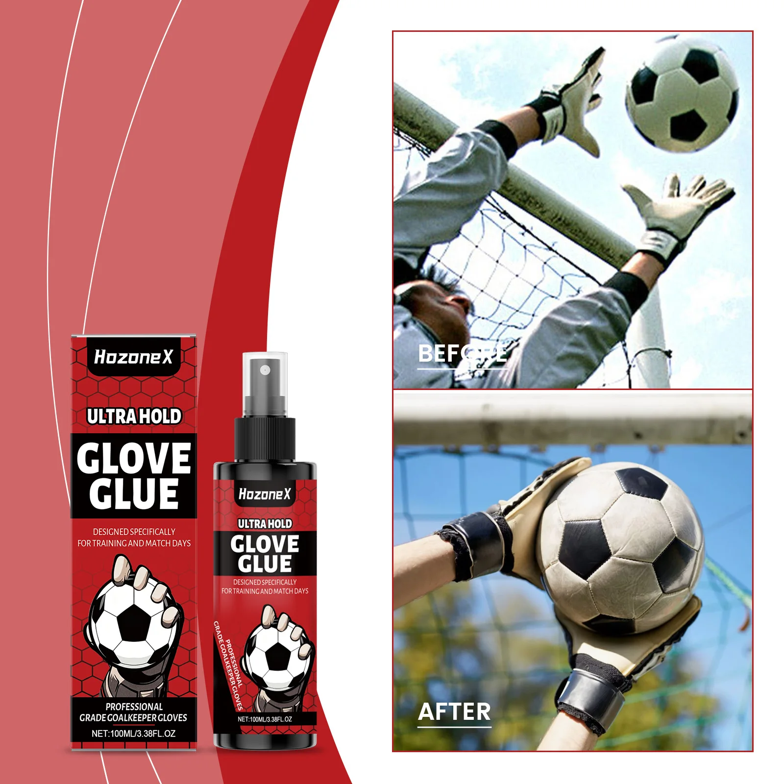 

100ml Goalkeeper Glove Baseball Replacement Glove Glue Football Grip Spray for Goalkeeping Soccer Gloves Non-slip Enhanced Stick