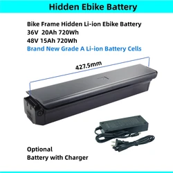 48V Electric Bike Frame Hidden Ebike Battery Li-ion 48V 15Ah 36V 20Ah  for frame LCE971 Twitter E-bike Battery with Charger