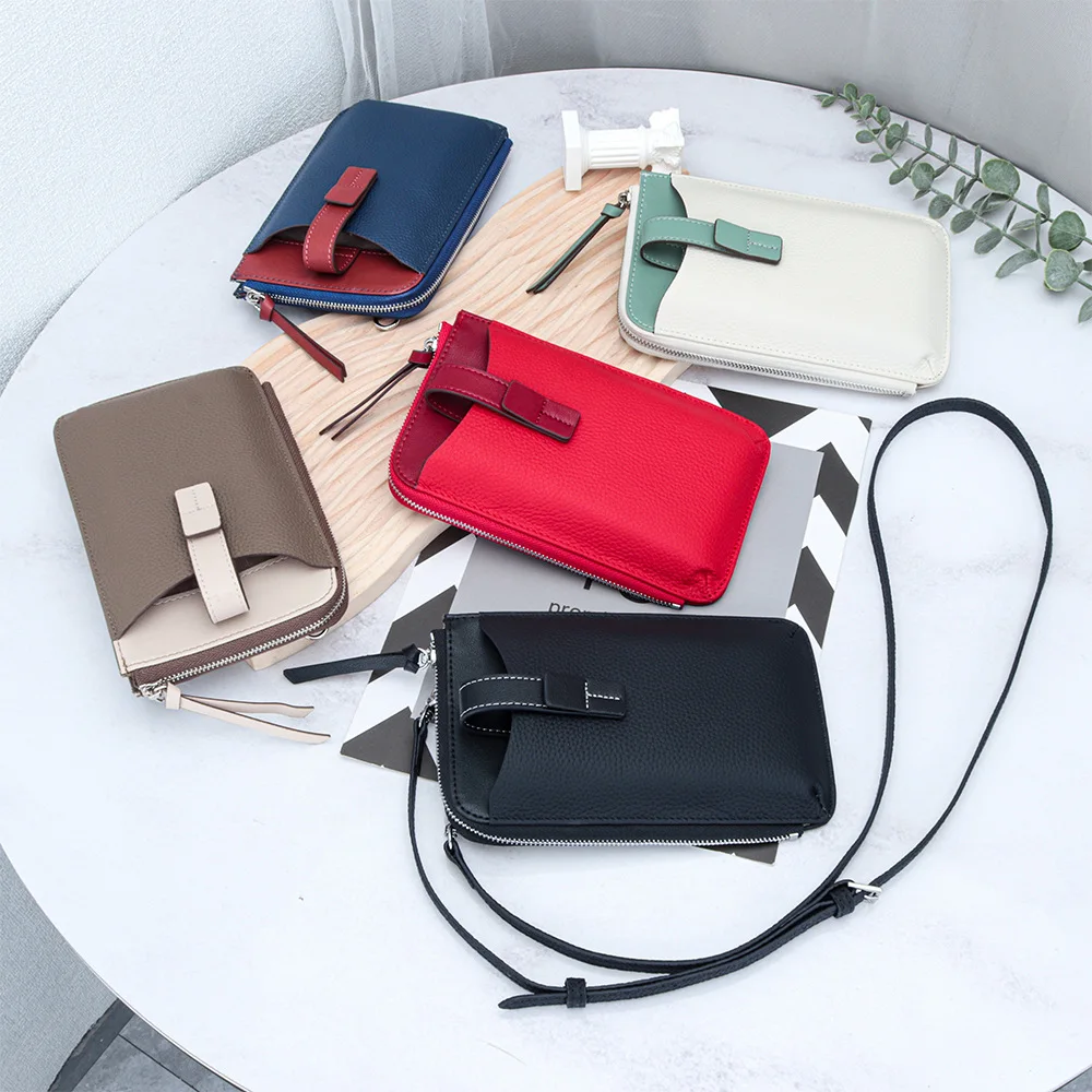 Small Crossbody Bags for Women Leather Cell Phone Pouch Shoulder Bag Purse with Credit Card Slots Adjustable Strap