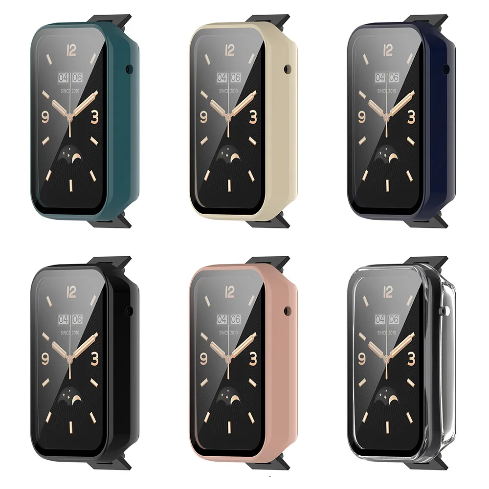 PC+Tempered Glass Protective Case For Xiaomi Mi Band 7 Pro Full Screen Protector Shell Bumper Cover