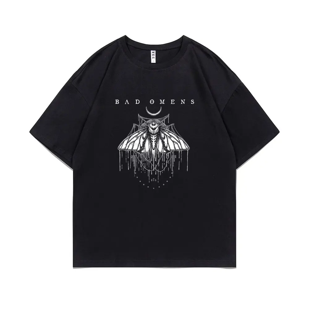 Bad Omens Band Graphic T Shirt Men Women Vintage Oversized Round Neck T-shirts Man Rock Punk Gothic Streetwear Male Loose Tees