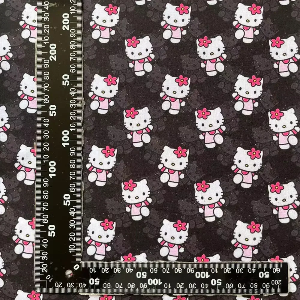 Hello Kitty 140x50 CM Tessuto di cotone del fumetto Patchwork Tessuto Kid Tessili per la casa Cucito Bambola Abito Tenda Tessuto di cotone poliestere