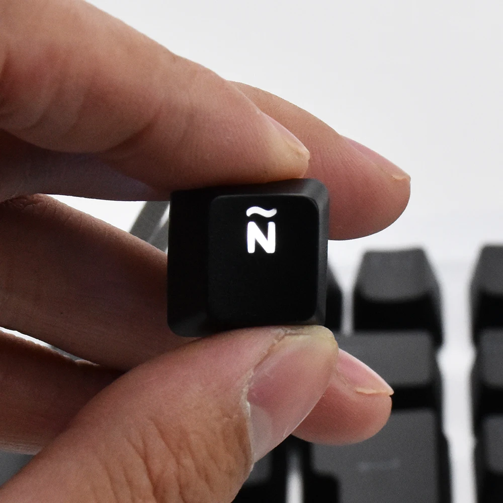 Spanish Keycaps For Mechanical Keyboard Compatible With MX Switches Double Shot Support Led Lighting Keycaps OEM Profile