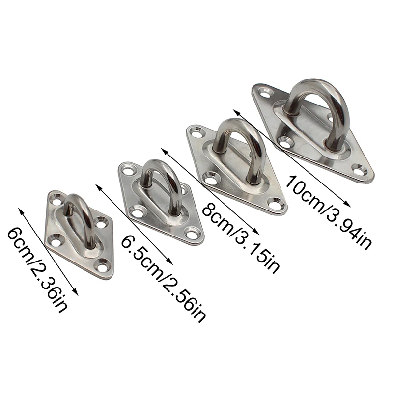 1pc M5 M6 M8 M10 304Stainless Steel Ceiling Wall Mount Hook Heavy Duty Anchor Eye Plate For Boat Yoga Swing Hammocks