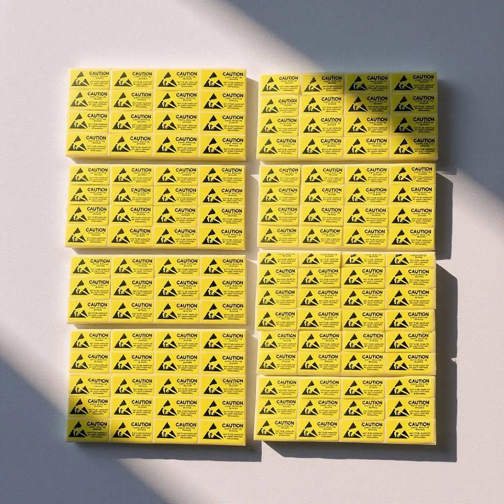 

200Pcs Electrostatic Warning Stickers Self Adhesive Static Sensitive Devices Labels Anti Static Caution Decals Electrical Safety