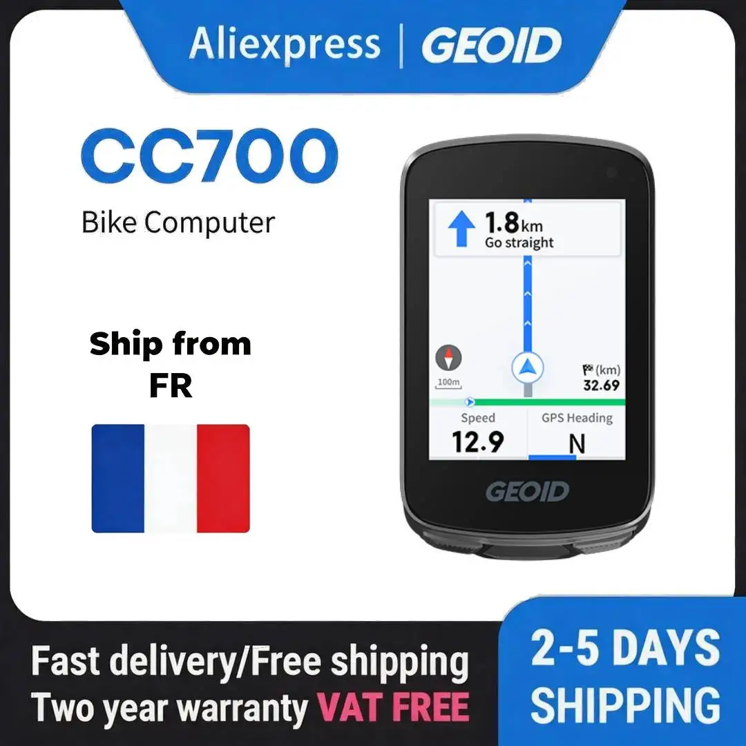 GEOID GPS Fahrradcomputer CC700 2,8-Zoll Farbdisplay Fahrrad-Tachometer Routennavigation WLAN Wasserdichter Fahrrad-Kilometerzähler