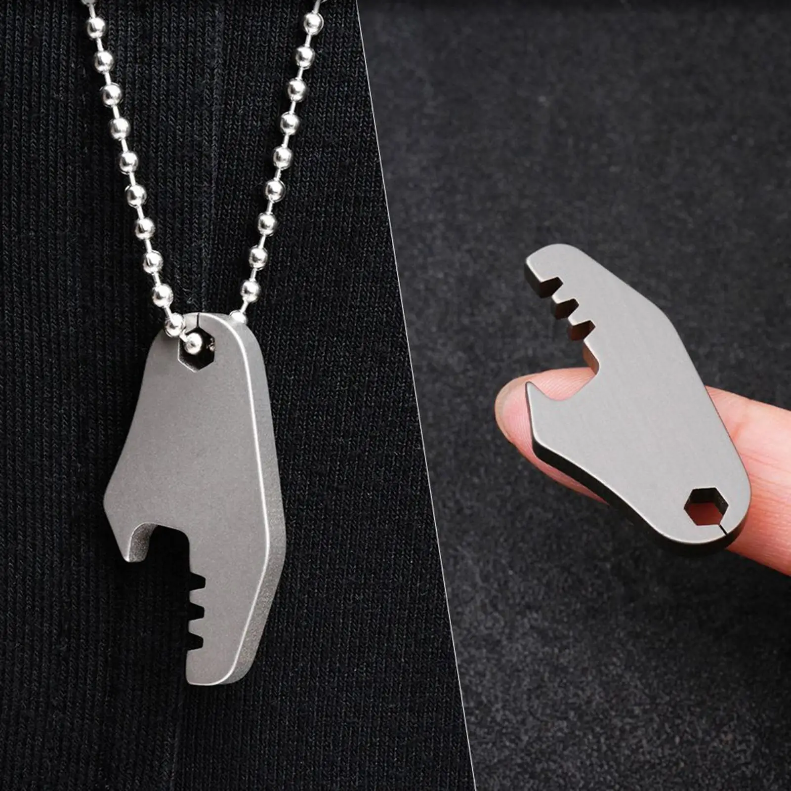 

new Titanium Keychain With Bottle Opener Heavy Duty Pendant For Daily Use, Camping Picnic Travel Hiking & Fishing