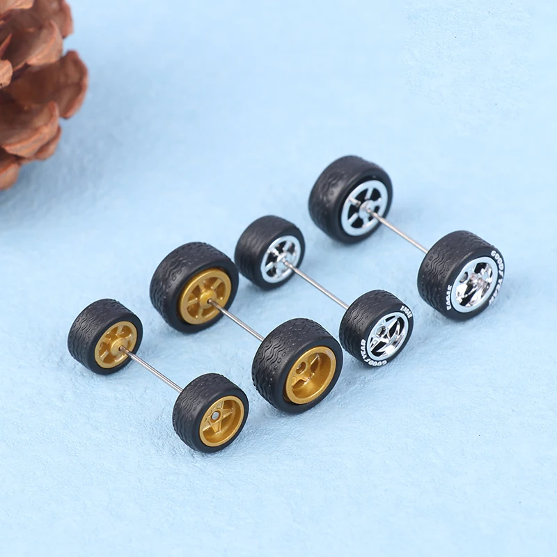 1Set 1/64 Alloy Car Staggered Front Small Rear Large Wheel Gild/Silvering/Golden/Silver BSC Serie 10.8mm+12.8mm For Hot Wheel