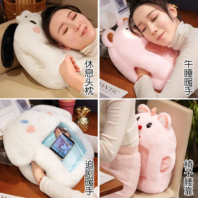 Hot Sanrio Winter Multi-Function Warm Hands Pillow Waist Pad Kawaii My Melody Comic Office Head Pillow Hand Warmer Fashion New