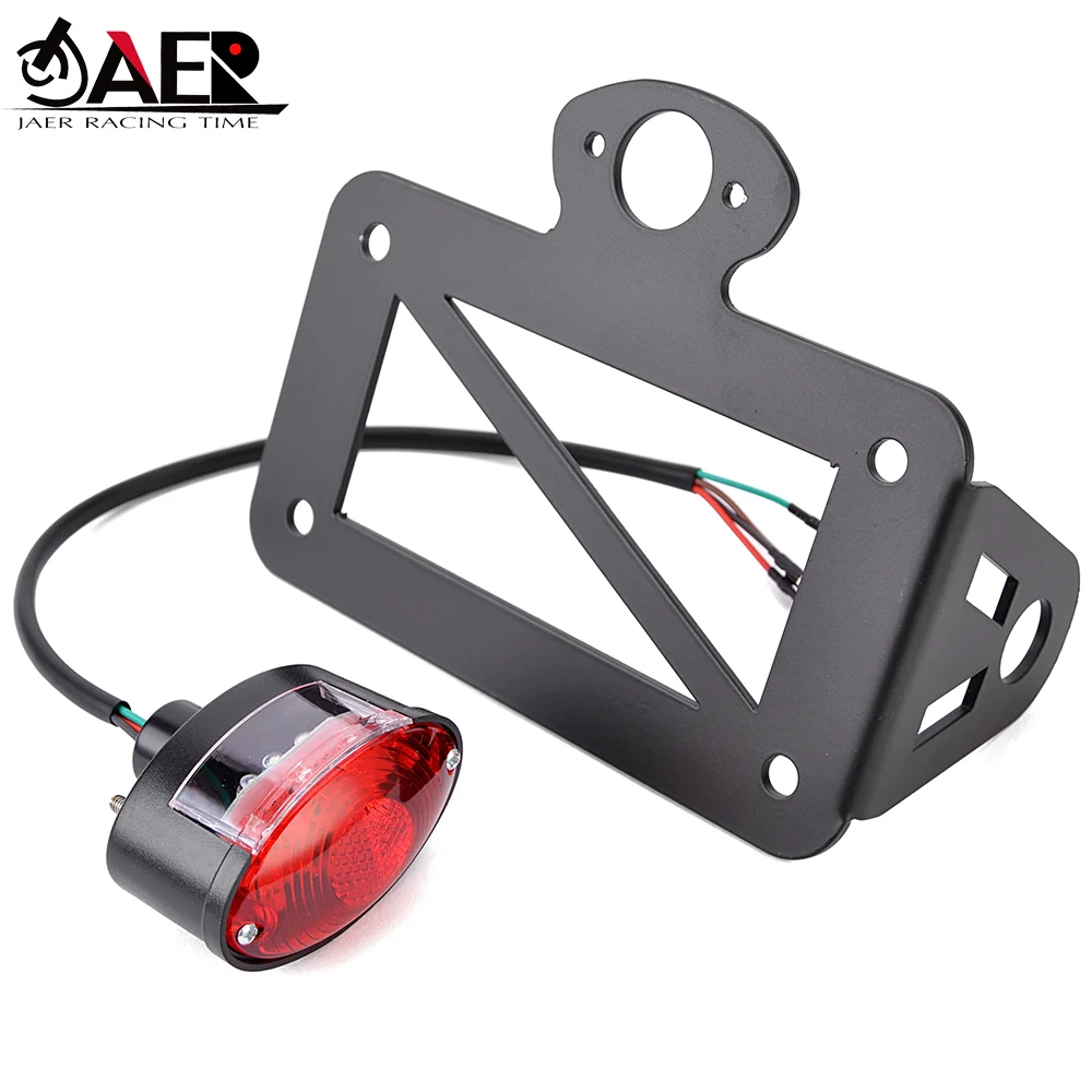 Motorcycle Number License Plate Bracket LED Tail light with Turn Signal Function for Cafe Racer Cruisers for Honda Suzuki Yamaha