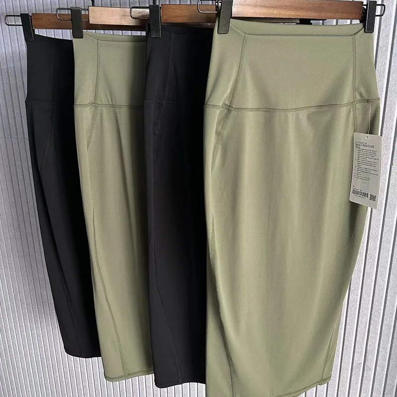 

Women's High-Waist Yoga Skirt Comfortable High Elasticity Mid-Length Retro Hip Design Nude Slim Fit for Spring And Summer