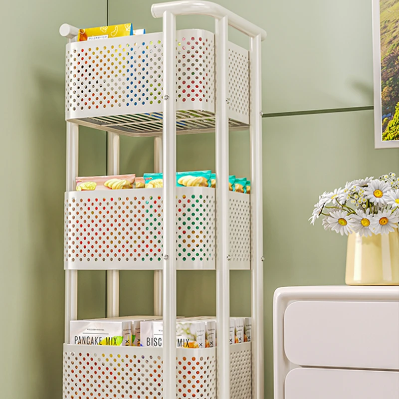 3/4-Tier عربة ضيقة قفل عجلات إطار فولاذي مضاد للطرف توفير المساحة تخزين لغرفة النوم/المطبخ أصحاب تخزين الخضروات