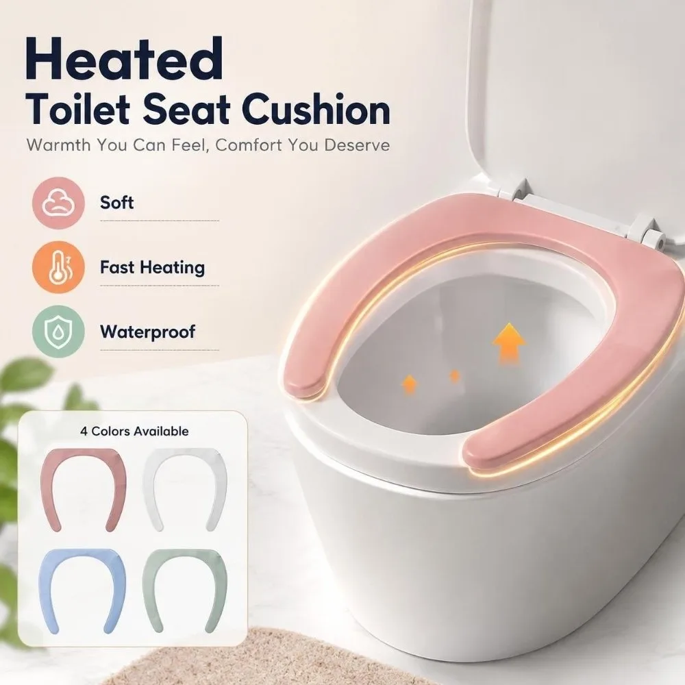 Soft Heated Toilet Seat Cushion Waterproof Fast Heating Toilet Seat Heater Self-Adhesive Intelligent Constant Temperature