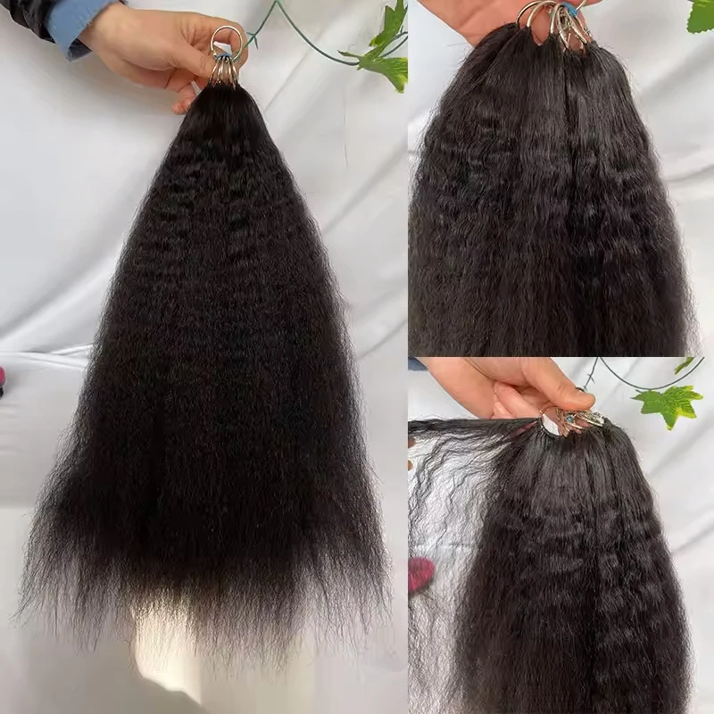 12A 60g/Pack Afro Kinky Straight Human Hair Crochet Knotless Pre-Separated Feather Light Crochet Human Hair Extensions Wigs Miracle Knots Crochet Human Hair Braiding Hair Extensions Materials Bouncy Kinky Crochet Human Hair Kinky Straight