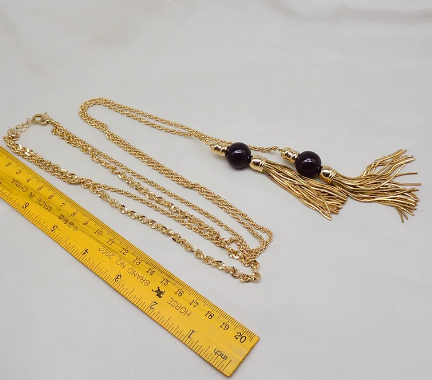 Ожерелье с преувеличенной кисточкой в европейском и американском стиле для женщин, женское ожерелье с кисточками в нишевом дизайне, цепочка для свитера