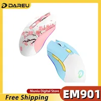 Dareu Em901 Mouse Dual Mode Wireless RGB Charging Base Air Low Latency Gaming Mouse Computer Gamer Accessories Mouse Office Mac