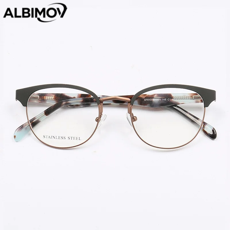 

Милая оправа для очков для чтения при близорукости, медицинская оправа для очков по рецепту, меняющая цвет, полурамка «кошачий глаз», фотохромная мультифокальная оправа для близорукости