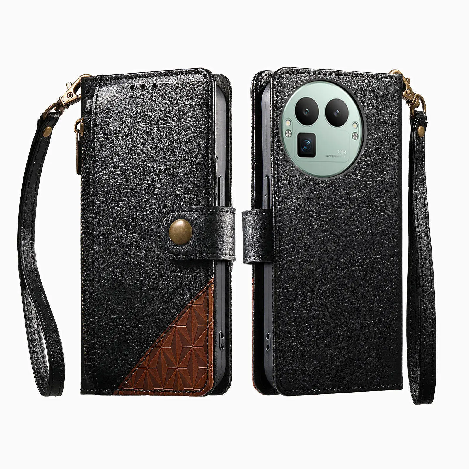

Flip color-blocked leather card Slot Wallet Cover For Realme GT 8 Pro RMX5210 Magnetic button Fall prevention phone Case