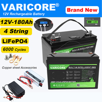 VariCore 12.8V 180AH LiFePO4 Battery 12V Lithium Batteries USB3.0 Type-C output for Touring Car Solar Tax Free 14.6v Golf cart
