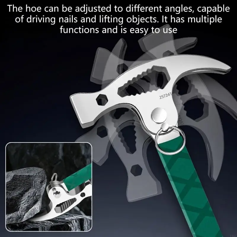 Profession Ergonomic Folding Claw Hammer With Rotatable Pry Bar High Strength Steel Puller Screwdriver Combination Y4QC