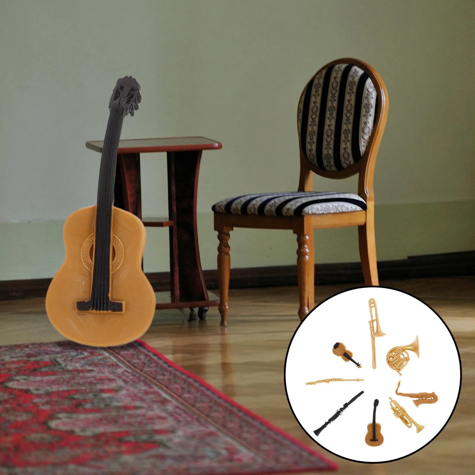 

Набор из 1 предмета: Детализированные миниатюрные музыкальные инструменты (труба, саксофон, скрипка, гитара) – реалистичные, декоративные, милые миниатюры для дома