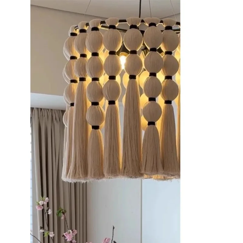 

Retro Creative Tassel Lighting Fixtures, Living Room Lights, Hotel Hand Woven Lights, Bedroom And Study Master Lights