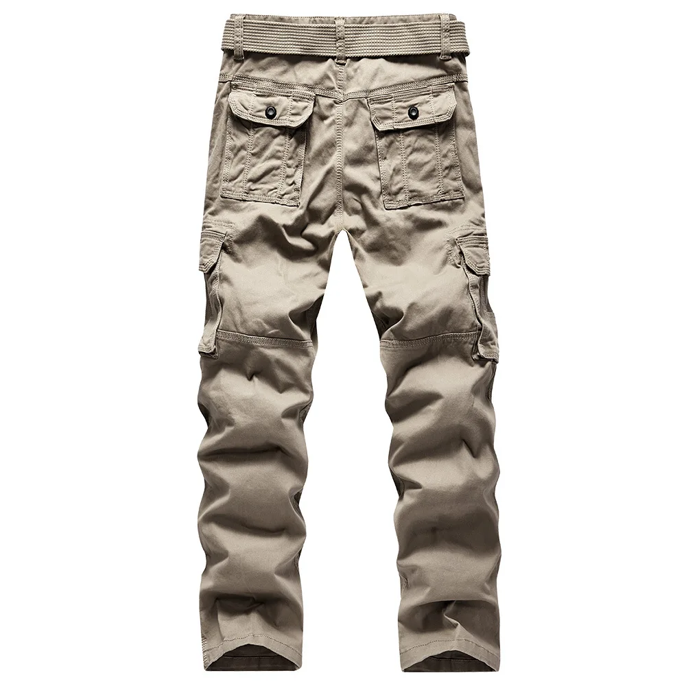

Autumn Winter Mulit Pockets Cargo Mens Pants Military Tactical Denim Pants Man Khaki Black Casual Work Trousers For Maen Cotton