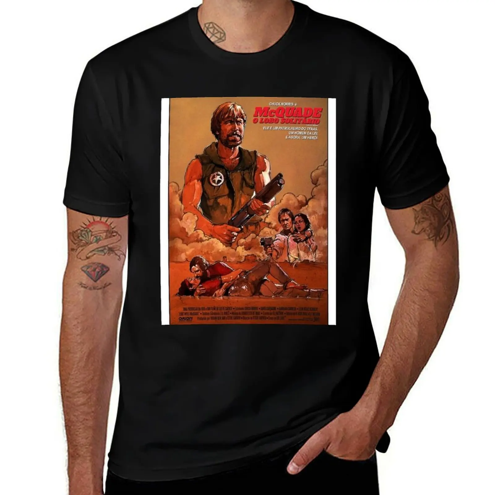 

cotton T-Shirt Norris Chuck Movie man tshirt t shirt graphic 100% Lone McQuade Poster by Wolf T-Shirt