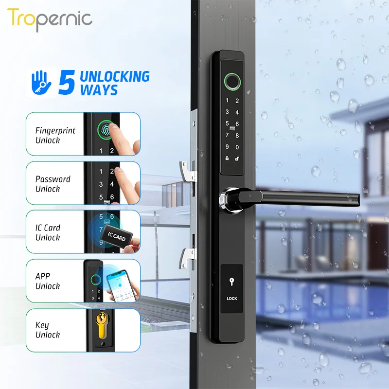 TTlock App European Standard Super Slim Home Apartment Office Smart Fingerprint Digital Door Lock for 3585 4585 5085 Moritse