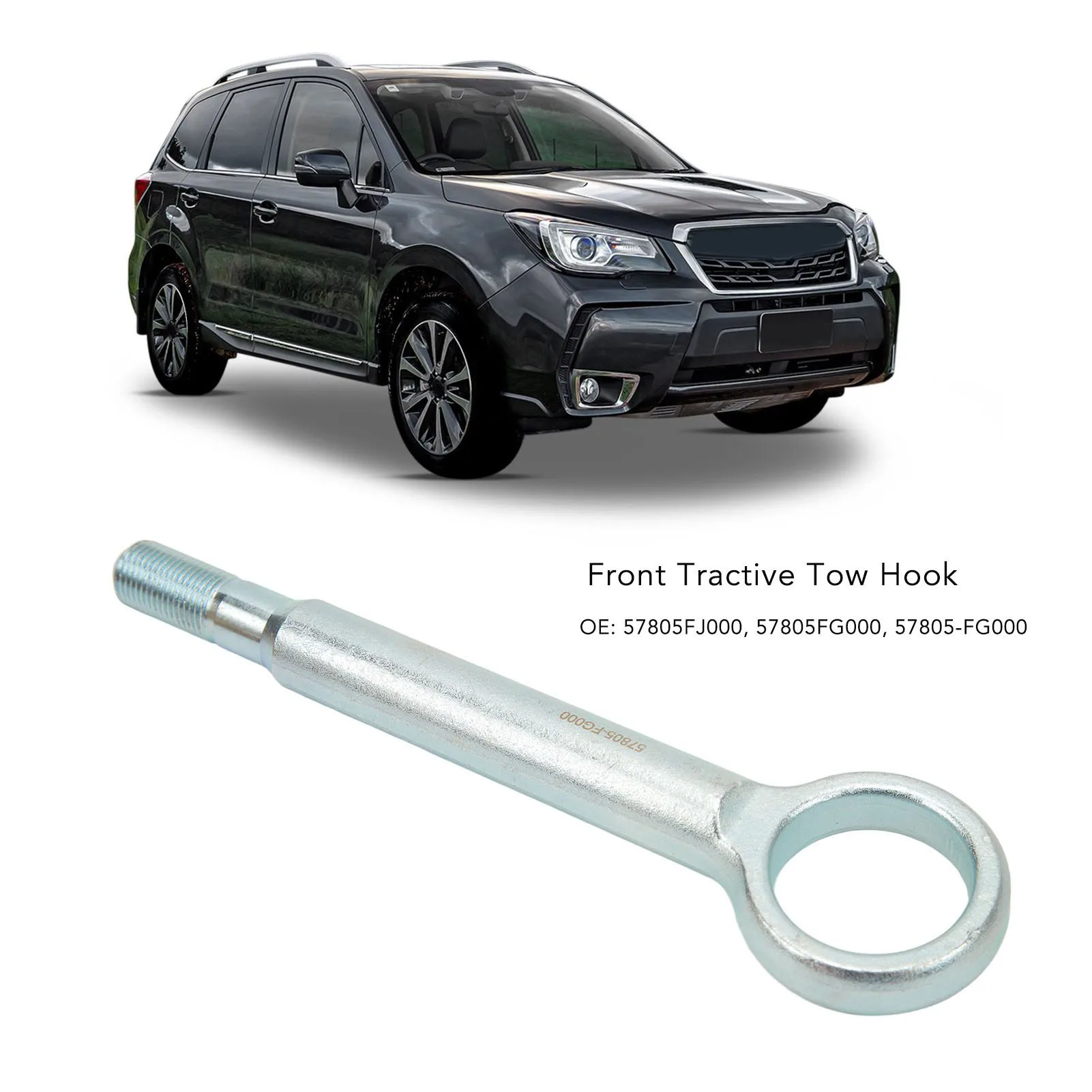 57805-FG000 Front Tractive Tow Hook 57805FJ000 Heavy Duty Steel Towing Hook for Subaru Impreza Forester BRZ 57805-AG00A